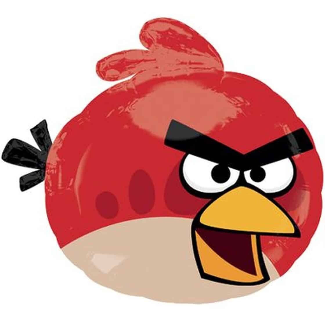Folienballon XL "Angry Bird Rot" - 40 x 63 cm - gefüllt
