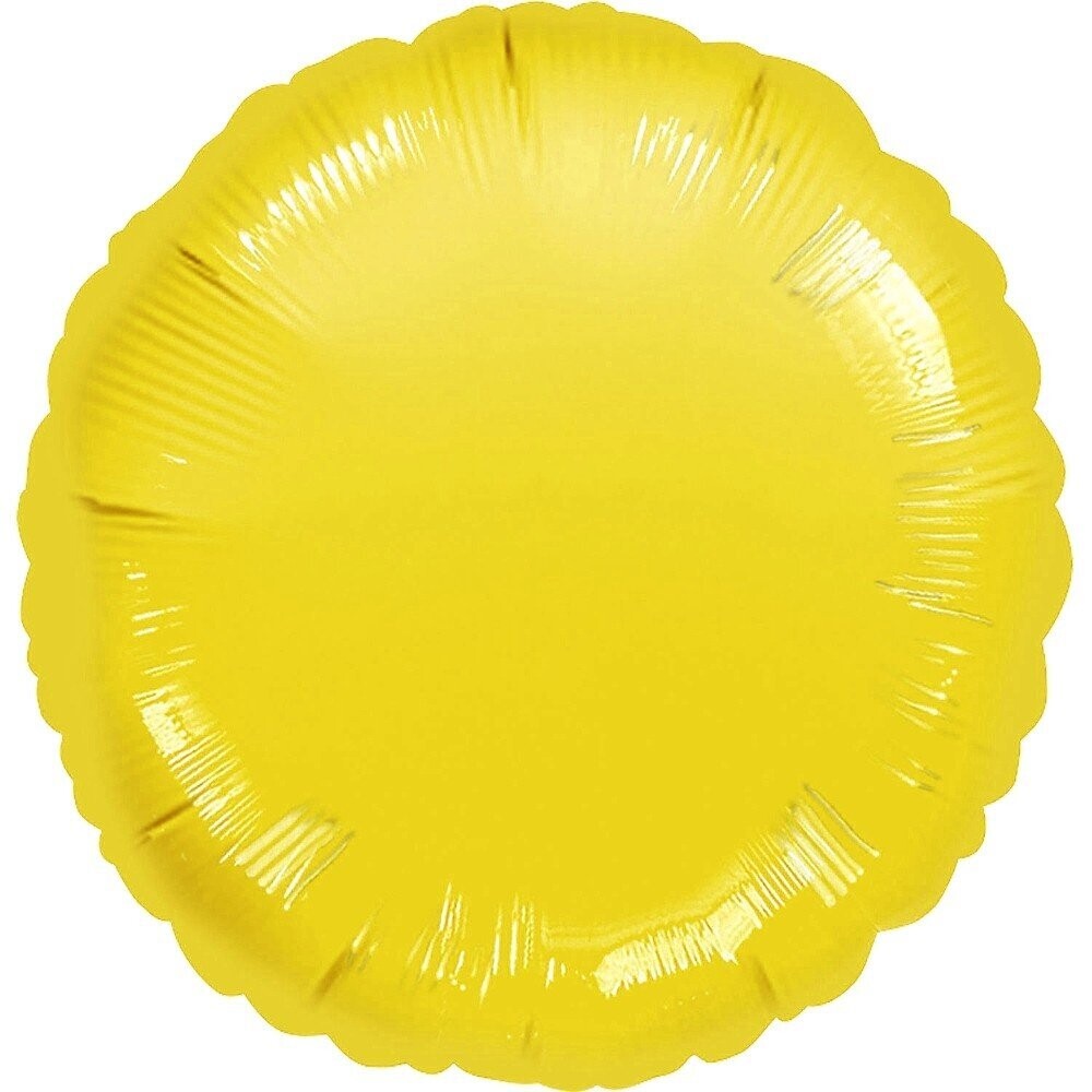 Folienballon Rund "Gelb" - 43 cm - gefüllt