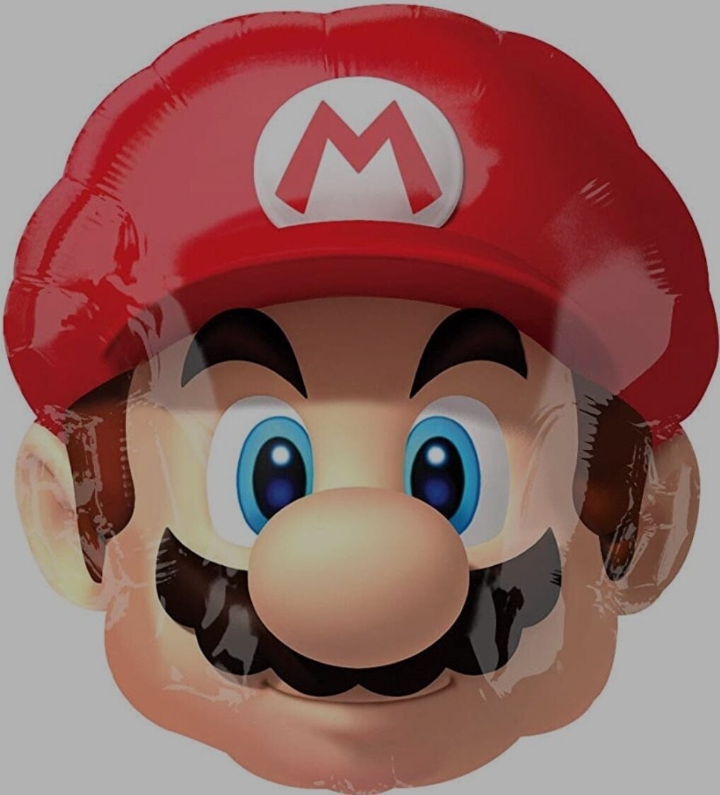 Folienballon XL "Super Mario Kopf" - 53 x 53 cm - gefüllt