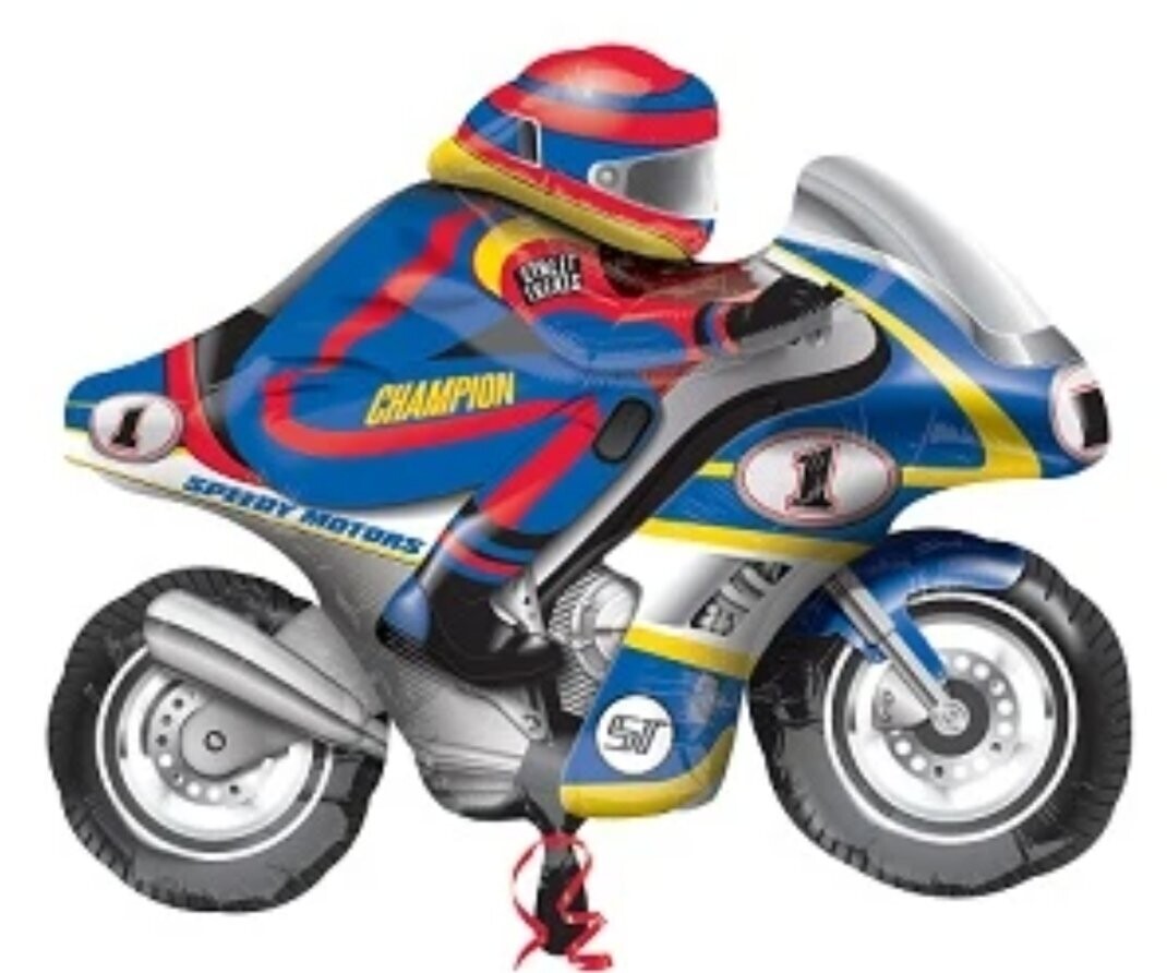 Folienballon XL Motorrad - 75 x 55 cm - gefüllt