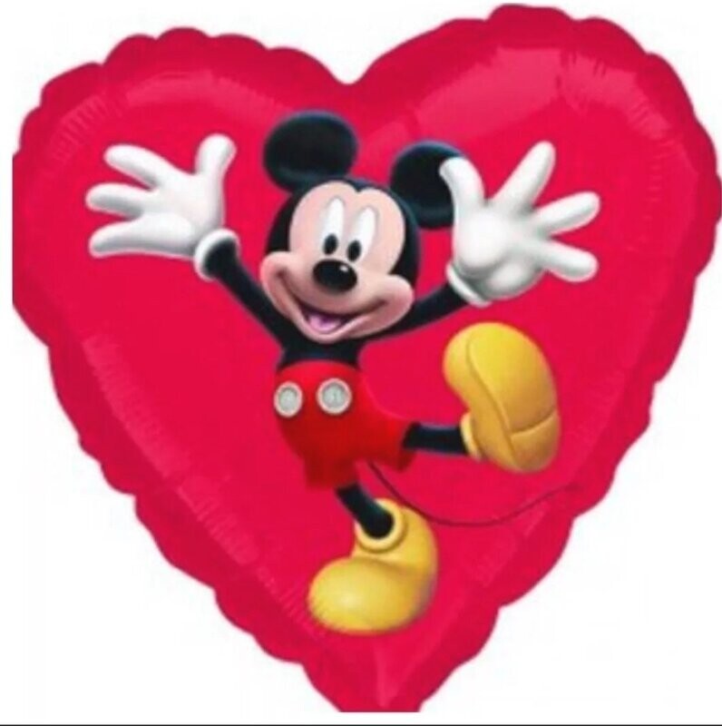Folienballon Folienballon "Mickey Maus" Herz - 45 cm - gefüllt