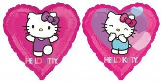 Folienballon "Hello Kitty Herz"  -  45 cm - gefüllt