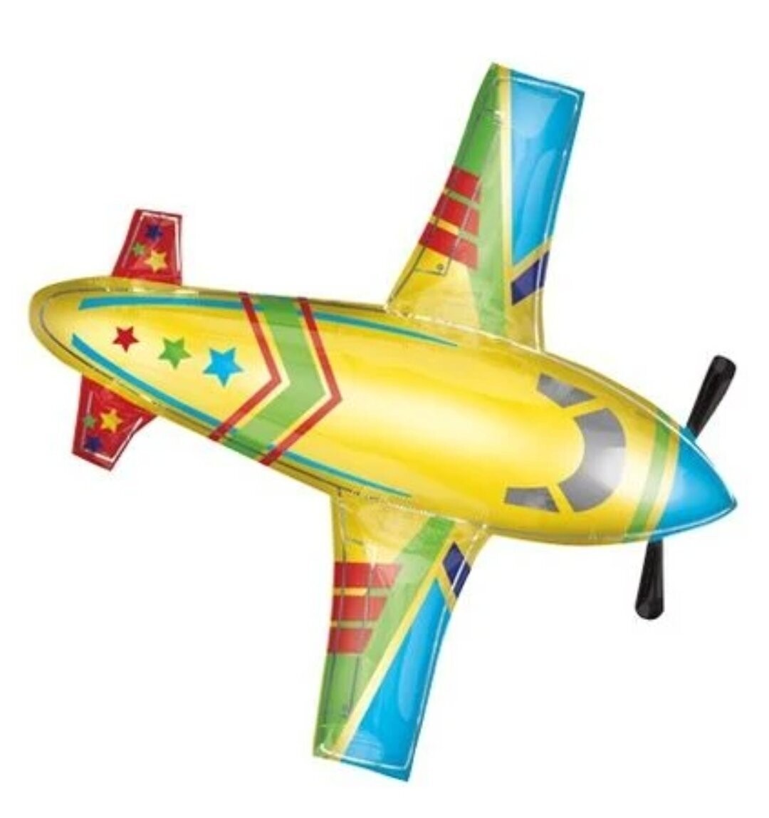Folienballon XXL "Flugzeug Gelb" - 70 x 80 cm - gefüllt