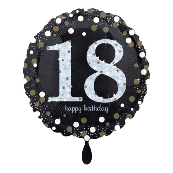 Folienballon Folienballon "18 Sparkling" - 43 cm - gefüllt