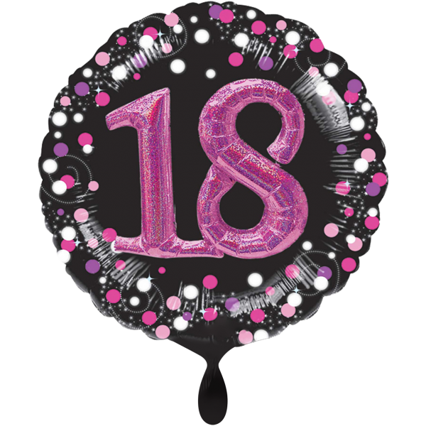 Folienballon XXL Folienballon XXL "18 Sparkling Pink" - 81 cm - gefüllt