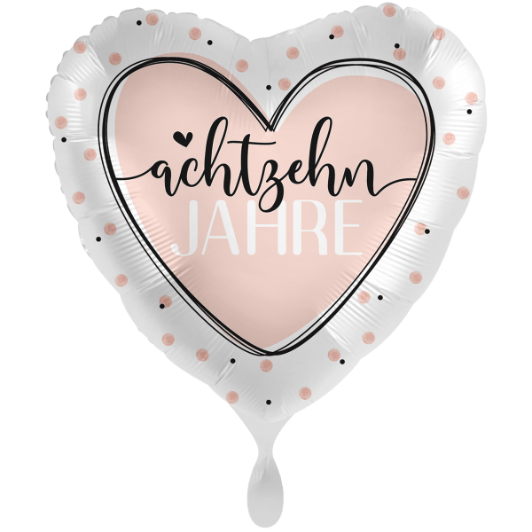 Folienballon XXL Folienballon XXL "18 Glossy Heart" - 71 cm - gefüllt