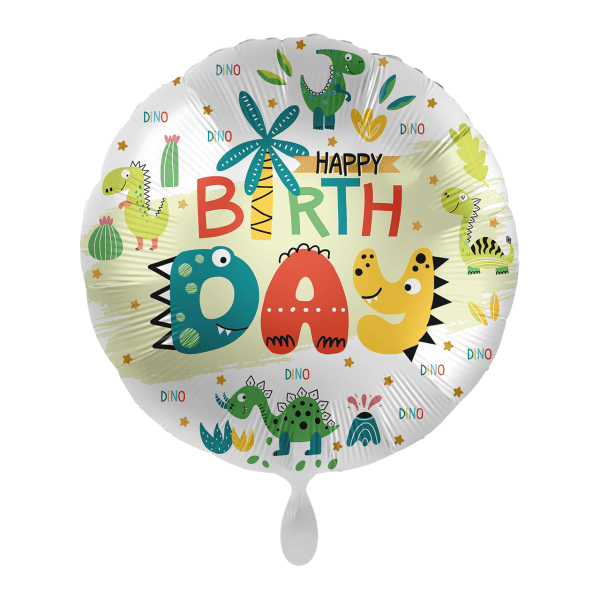 Folienballon Folienballon "Happy Birthday Dinoland" - 43 cm - gefüllt
