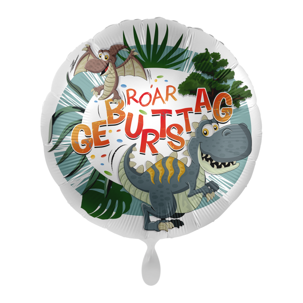 Folienballon Folienballon "Happy Birthday Dinosaurier" - 43 cm - gefüllt