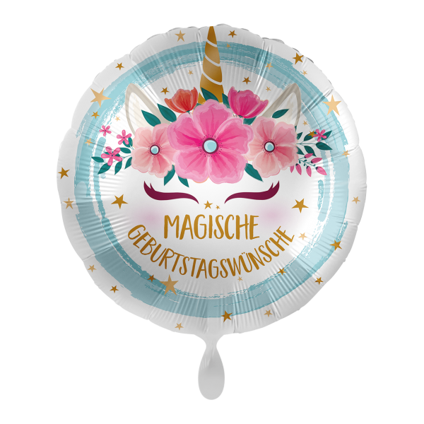 Folienballon "Happy Birthday Unicorn Boho" - 43 cm - gefüllt