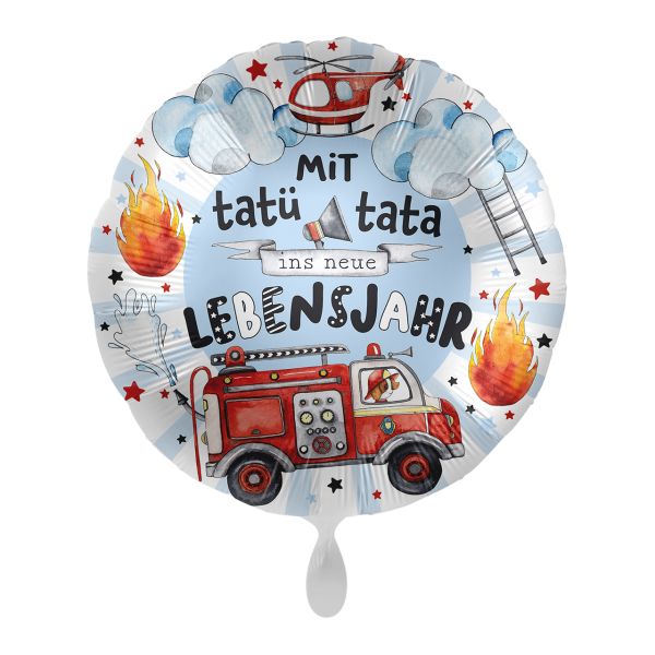 Folienballon "Happy Birthday Fire Engine" - 43 cm - gefüllt