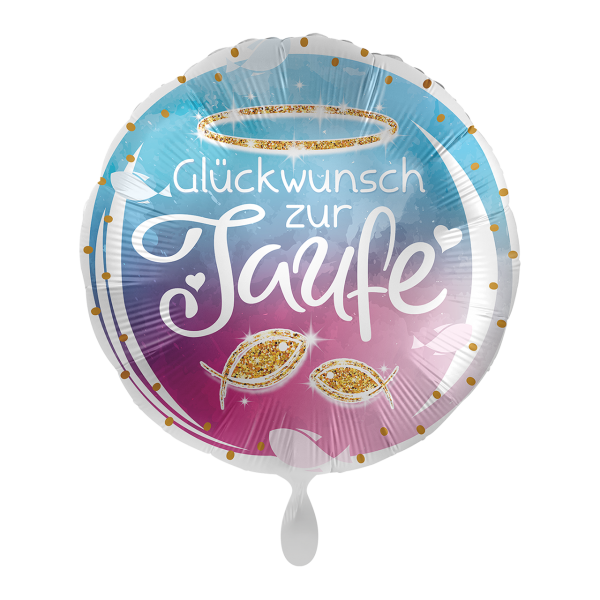 Folienballon Taufe Glückwunsch - 43 cm - gefüllt