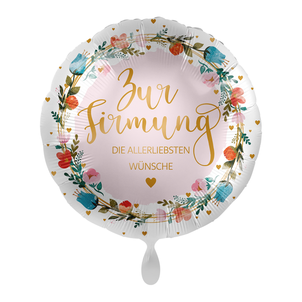 Folienballon "Firmung Floral" - 43 cm - gefüllt