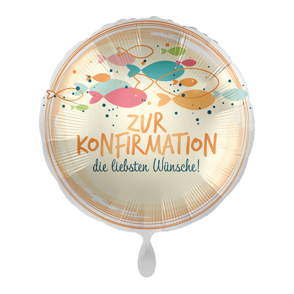 Folienballon "Konfirmation Fish Swarm" - 43 cm - gefüllt