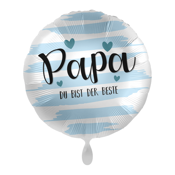Folienballon "Papa Du bist der Beste Streifen" - 43 cm - gefüllt