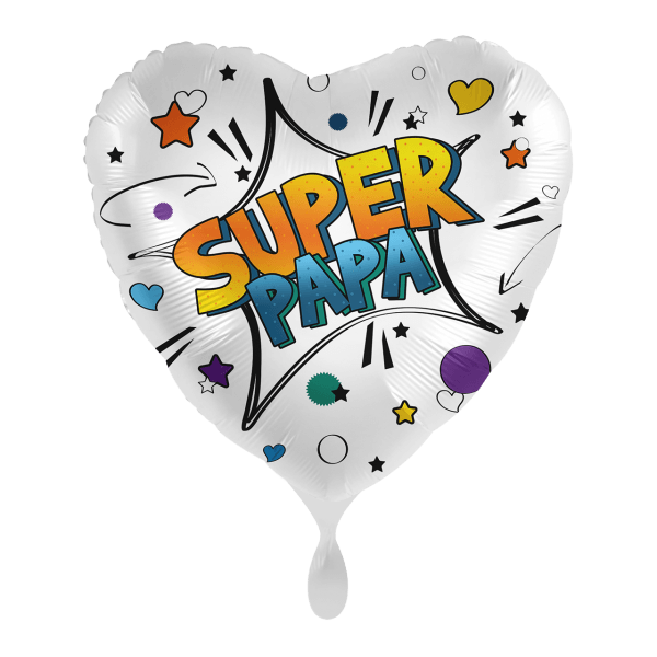 Folienballon "Super Papa" - 43 cm - gefüllt