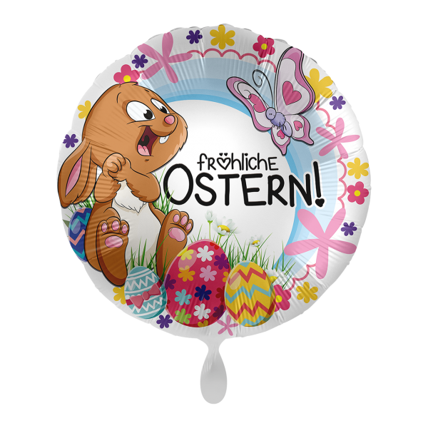 Folienballon "Fröhliche Ostern" - 43 cm - gefüllt