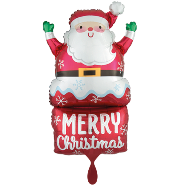 Folienballon XXL "Santa in Chimney" - 76 cm - gefüllt