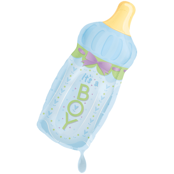 Folienballon XXL "Baby Bottle Blau" - 79 cm - gefüllt