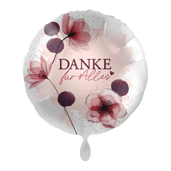 Folienballon "Danke Blush Bloom" - 45 cm - gefüllt