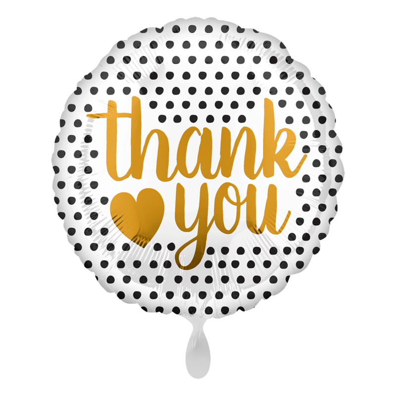 Folienballon Folienballon "Thank You modern Dots" - 43 cm - gefüllt