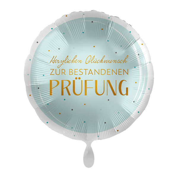 Folienballon "Glückwunsch zur bestandenen Prüfung" - 43 cm - gefüllt