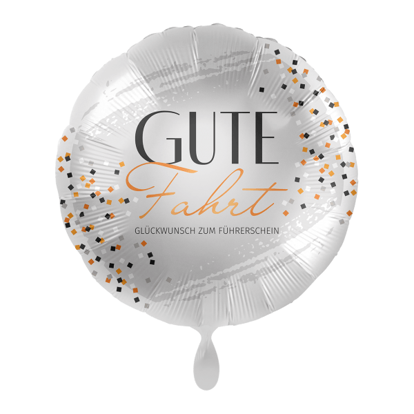 Folienballon "Gute Fahrt Glitter" - 43 cm - gefüllt
