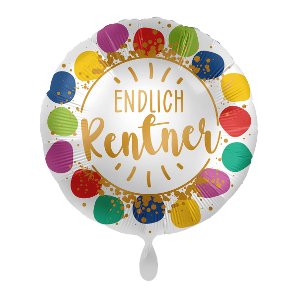 Folienballon "Endlich Rentner" - 43 cm - gefüllt