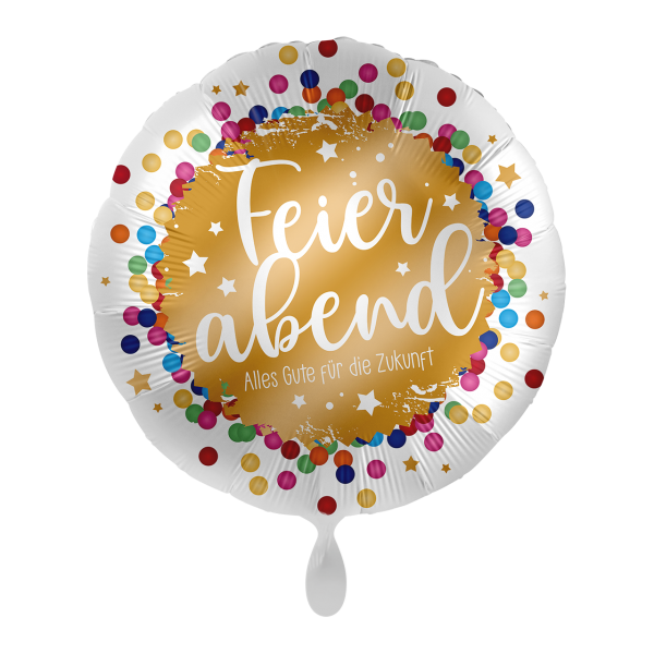 Folienballon "Feierabend Konfetti" - 43 cm - gefüllt
