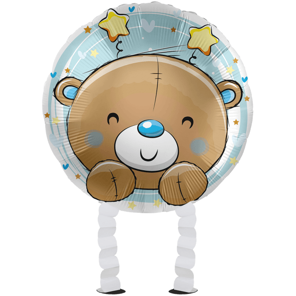 Folienballon "Ballonwalker - Bear Baby Boy" - 43 cm - gefüllt