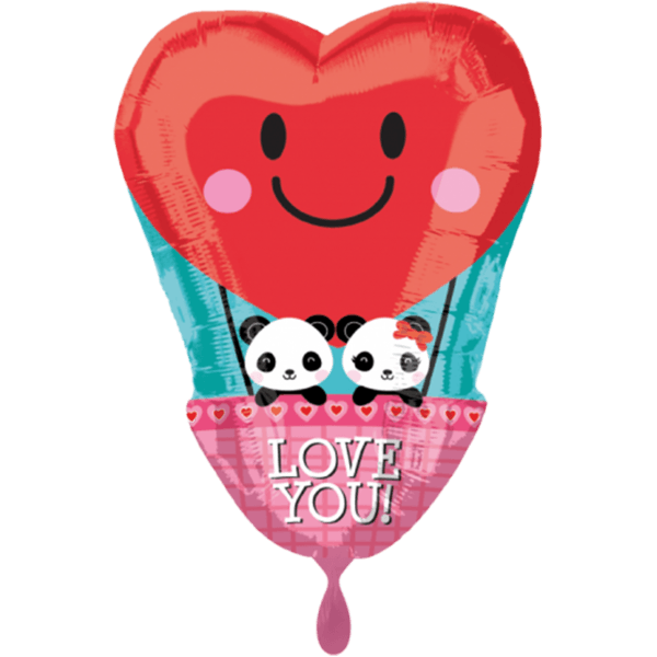 Folienballon "Panda Love" - 50 cm - gefüllt