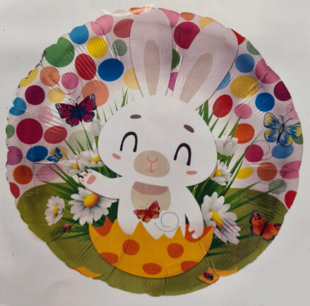 Folienballon "Osterhäschen Punkte" - 43 cm - gefüllt