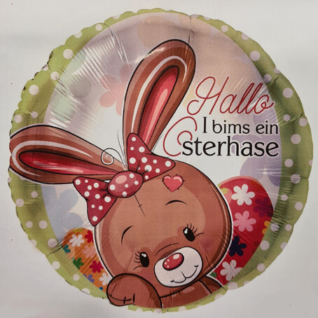 Folienballon "I Bims ein Osterhase" - 43 cm - gefüllt