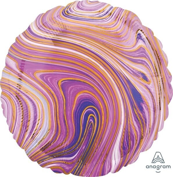 Folienballon "Marblez Purple" - 45 cm - gefüllt