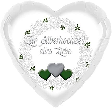 Folienballon Zur Silberhochzeit alles Gute - 43 cm - gefüllt