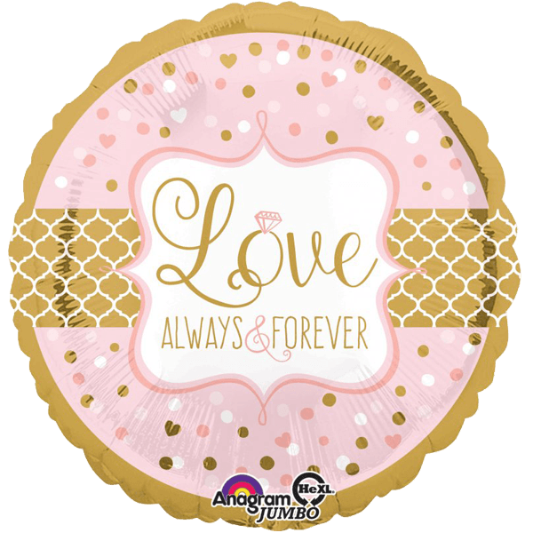 Folienballon XXL "Love Always & Forever - 71 cm - gefüllt