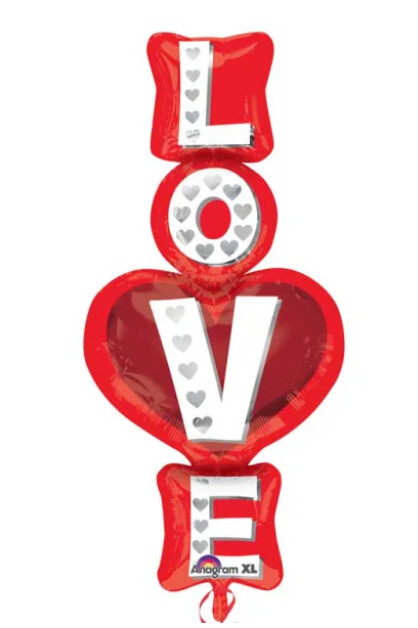Folienballon XXL "Love" - 50 x 99 cm - gefüllt