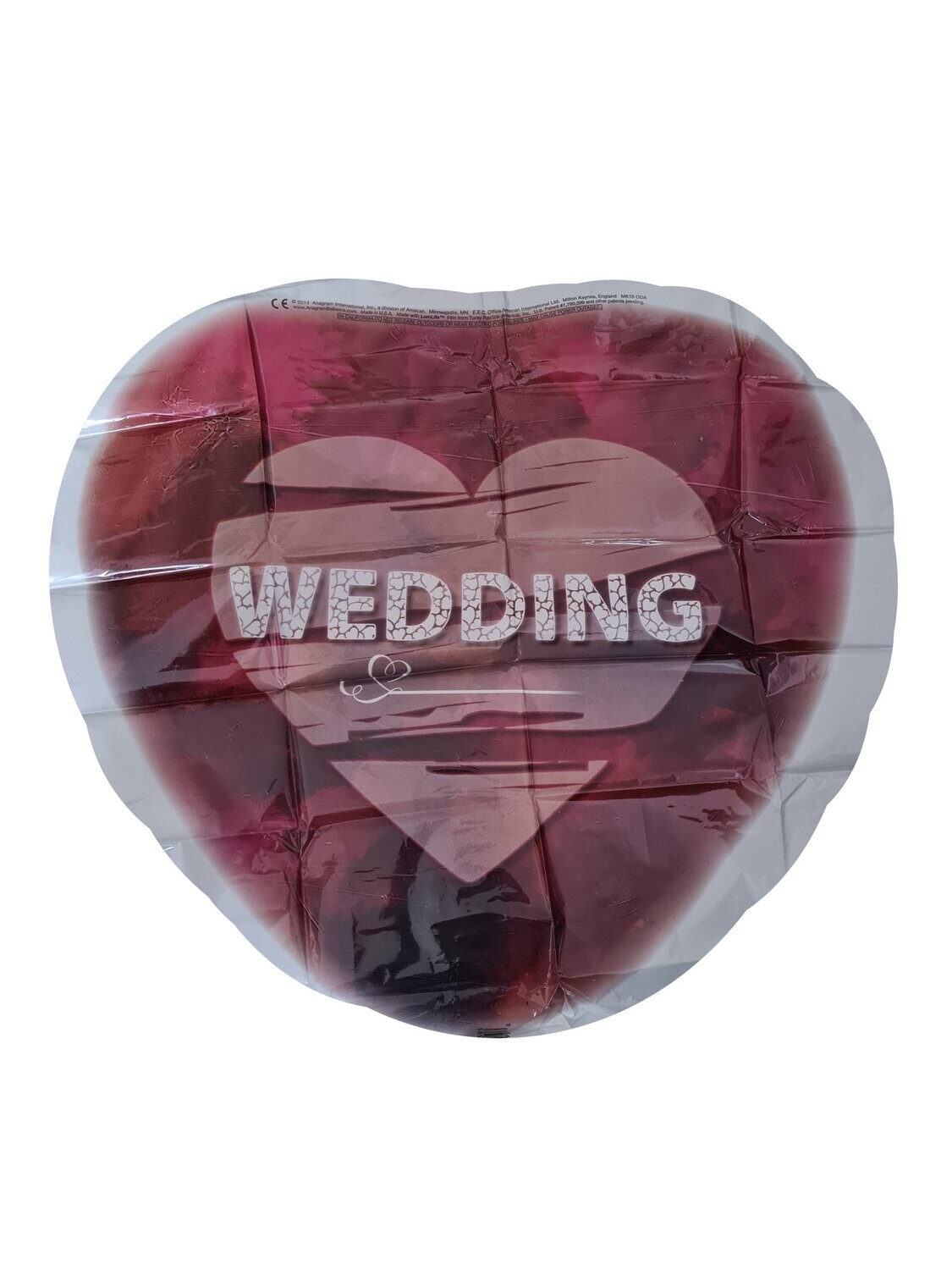 Folienballon "Wedding Herz" - 43 cm - gefüllt