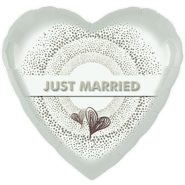 Folienballon XXL "Just married Silber" - 71 cm - gefüllt