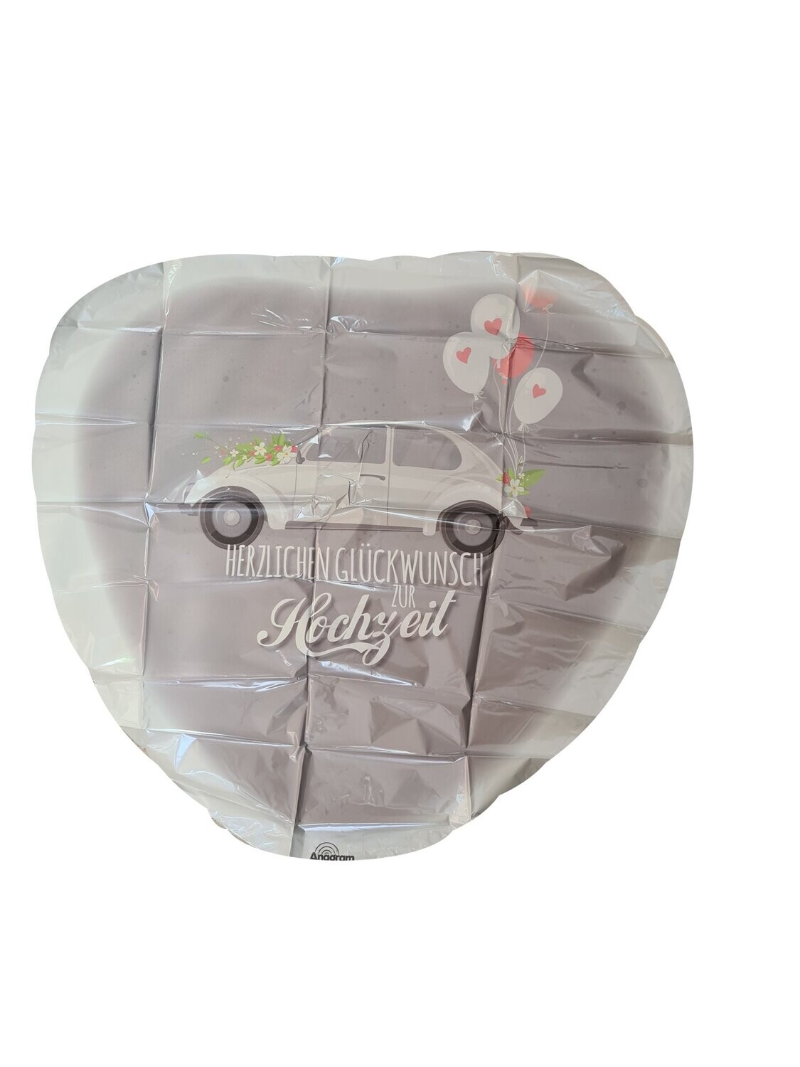 Folienballon XXL "Glückwunsch Auto" - 71 cm - gefüllt