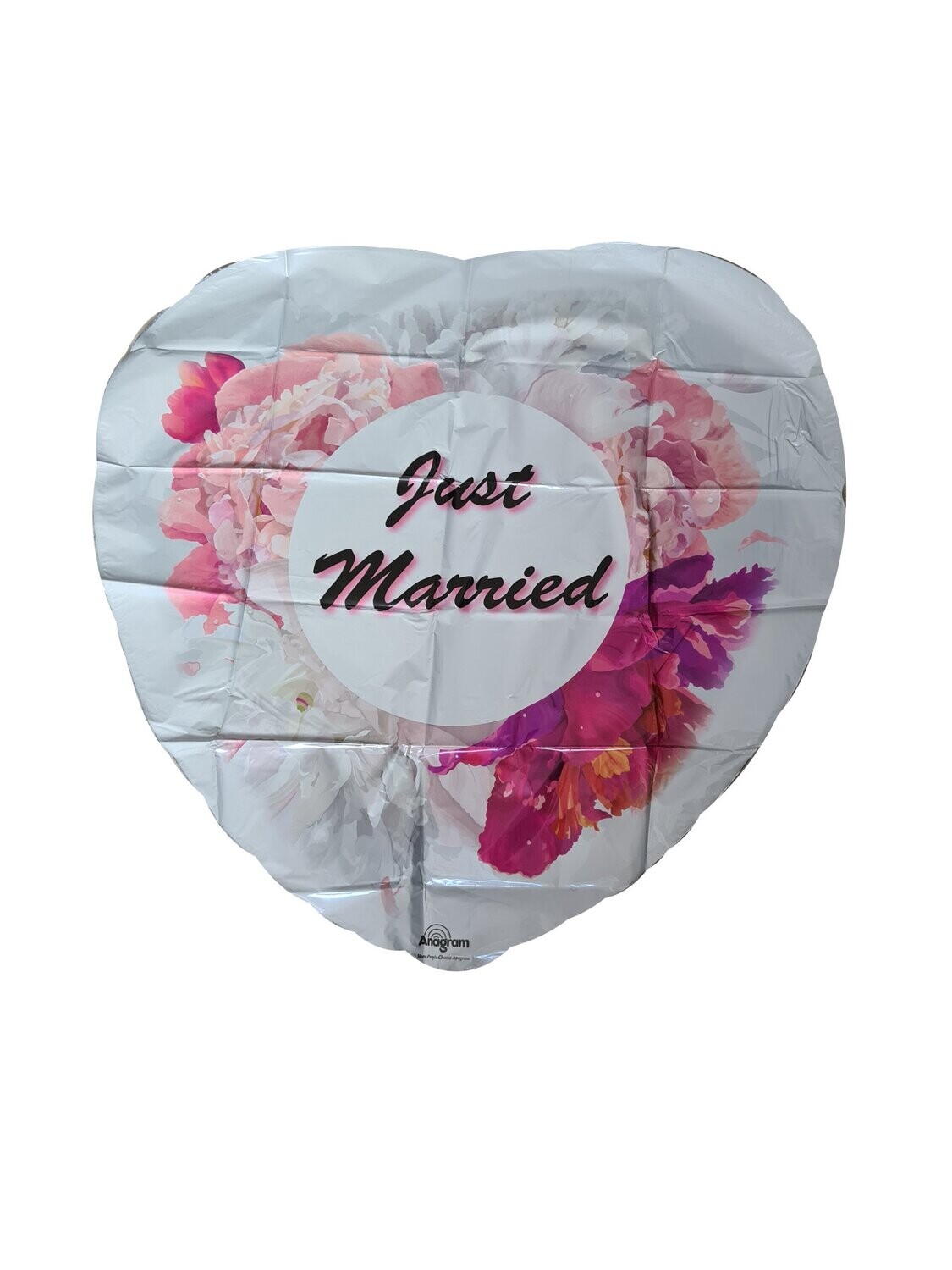 Folienballon "Just Married Blüten" - 43 cm - gefüllt