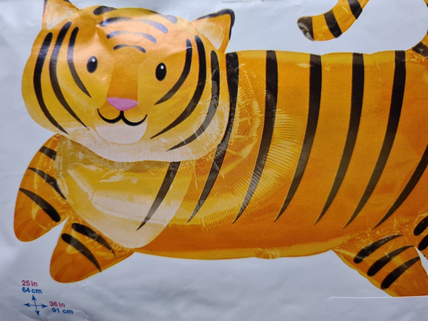 Folienballon XXL Tiger - ca. 64 cm x 91 cm - gefüllt