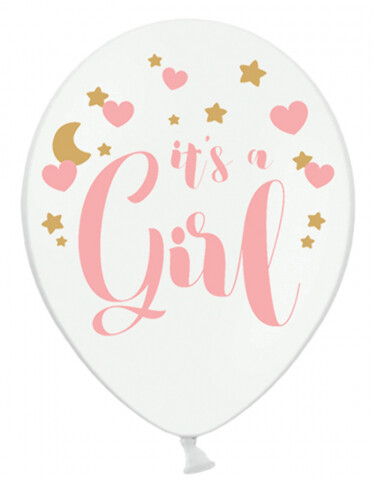 Latexballons 6er Pack Latexballons 6er Pack "It's a Girl" - 30 cm - NUR LUFTFÜLLUNG!