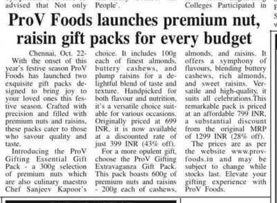 In the NEWS: Pan-India ProV Gifting