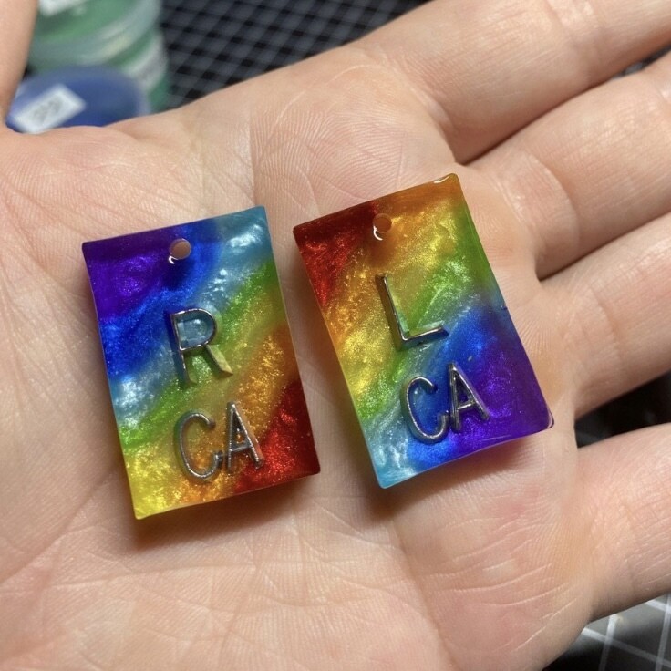 Regenbogen Röntgenbuchstaben / Rainbow Xray Marker