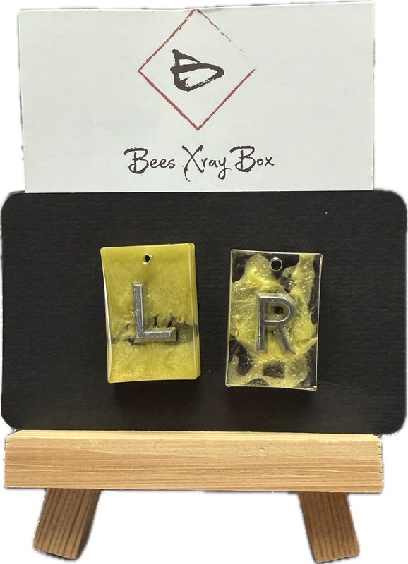 Röntgenbuchstabe / Xray Marker Gelb/Durchsichtig Unikat 5 Röntgenbuchstabe / Xray Marker Gelb/Durchsichtig Unikat 5