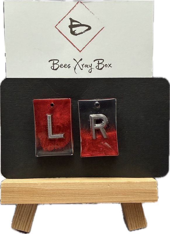 Röntgenbuchstabe / Xray Marker Rot/Durchsichtig Unikat 9 Röntgenbuchstabe / Xray Marker Rot/Durchsichtig Unikat 9