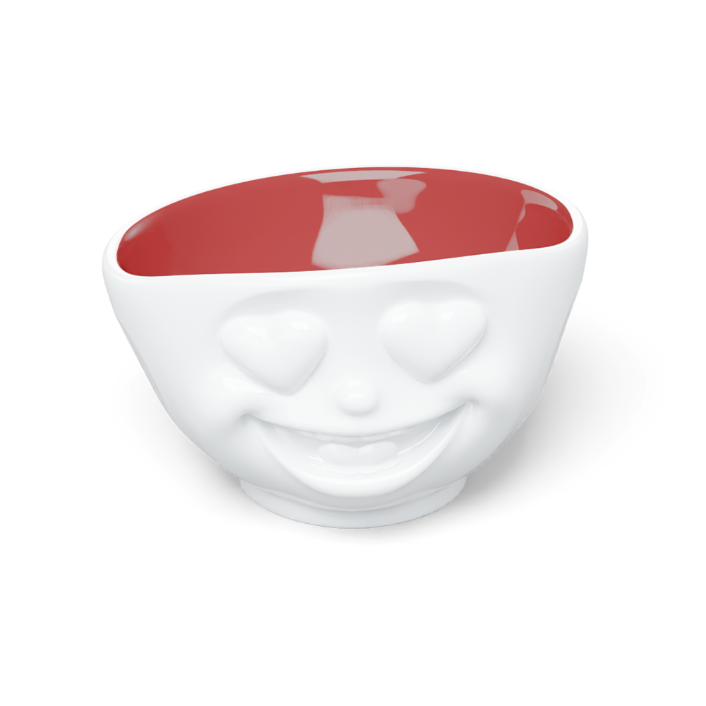 Schale Schale "herzlich" 500ml, innen rubin-außen weiß - NEU!!!