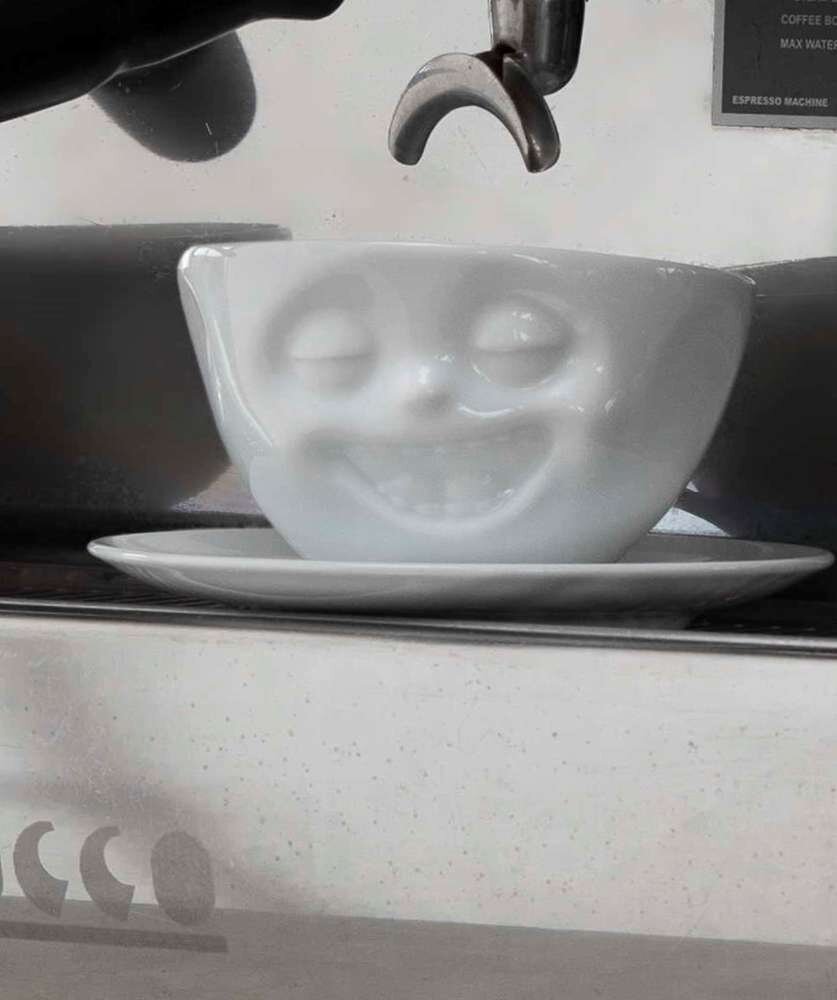 Kaffeetasse Kaffeetasse "lachend" 200ml, weiß