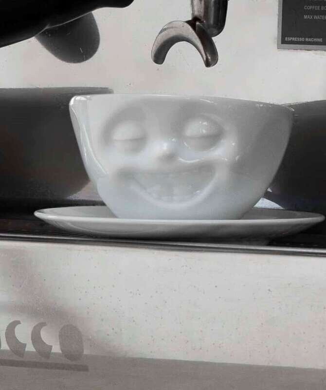 Kaffeetasse "lachend" 200ml, weiß
