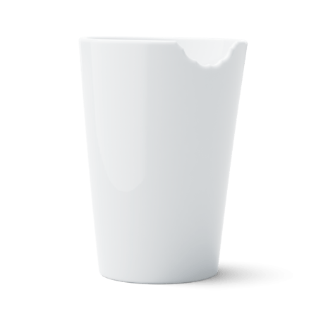 Becher "mit Biss" 400ml, weiß, ohne Henkel